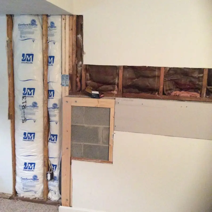 Wall insulation replacement during Contents Cleaning & Restoration in St. Martin